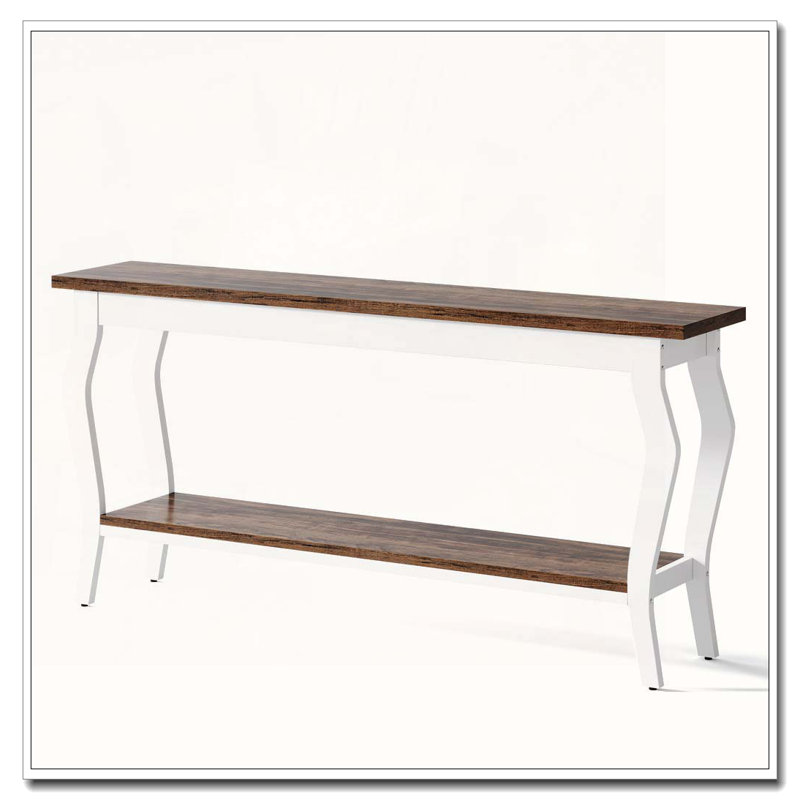 Vintage French Two-Tier Console Table with Multi-functional Design