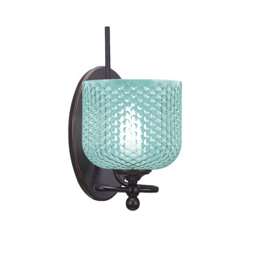 Applique murale Sheffield, verre turquoise 6 po