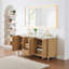 Siena 72" Double Bathroom Vanity with Grain White Engineered Stone Countertop with Mirror