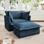 Fauteuil en chenille avec 2 coussins décoratifs et repose-pieds inclus-1262662270