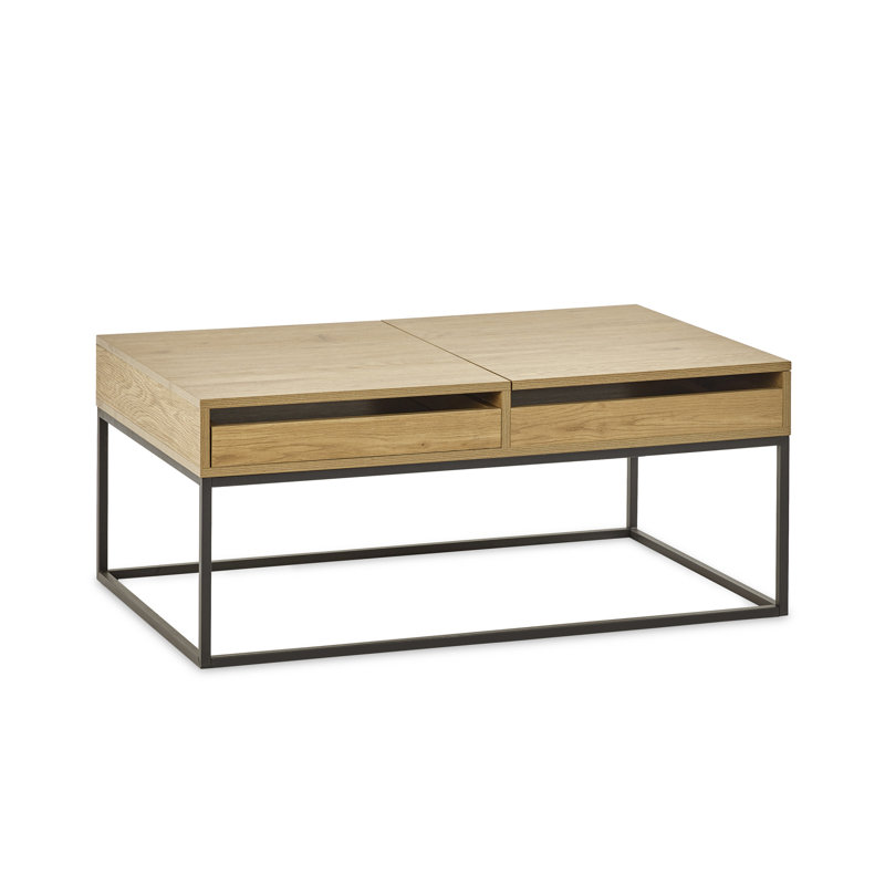Lift Top Trestle Coffee Table with Storage