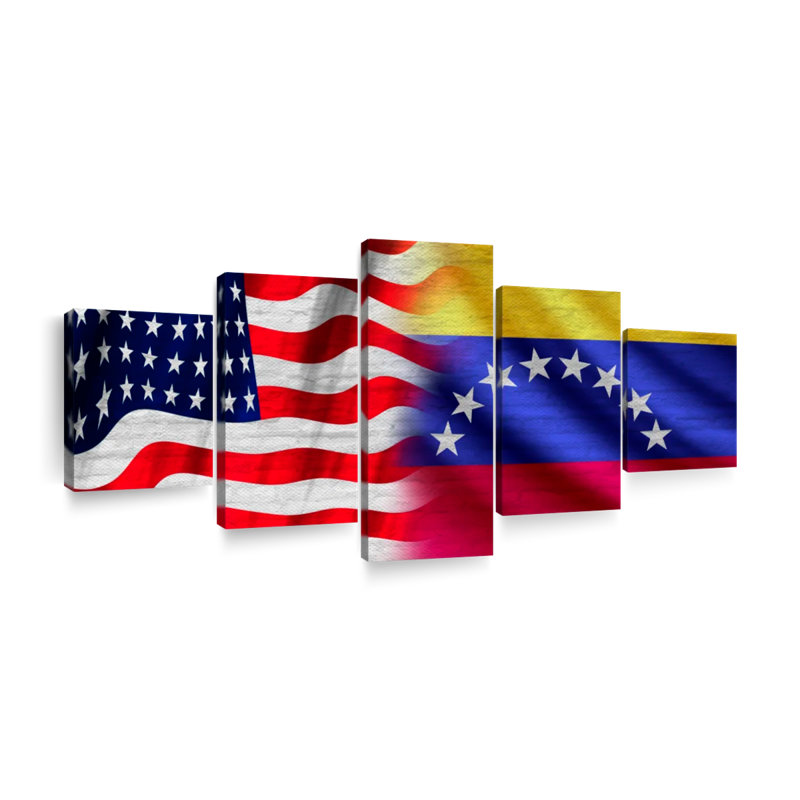 America America, drapeaux multiples, reproduction sur toile, H 55 po x l 24 po x P 1,25 po