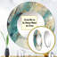 Turquoise Serendipity, peinture abstraite II - peinture murale abstraite, miroir rond turquoise, impression sur métal-99618865