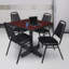 Table de salle de pause carrée Nicklo, 4 chaises empilables-32668439-39181759