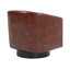 Fauteuil demi-tonneau pivotant en similicuir rouge brun avec base en bois massif Applewold-633850633