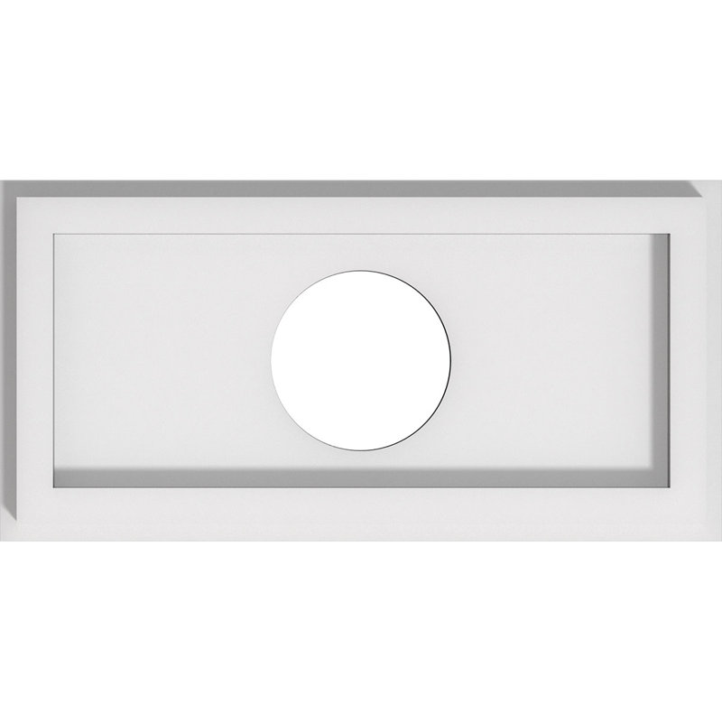 Rectangle Architectural Grade PVC Contemporary Ceiling Medallion 3" Inside Diameter, 6" H x 12" W x 1" D