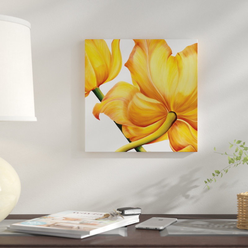 «King Yellow», impression sur toile, H 18 po x l 18 po x P 1,5 po, Pas de tapis, Toile avec cadre noir