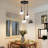 3-Light Cluster Pendant Lamp With Hammered Glass