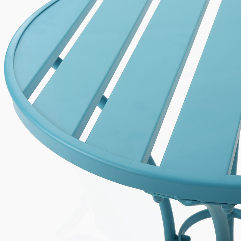 Colmar 3 PC KD Metal Set, Two Recliners, One Table, Powder Coated Iron, Waterproof