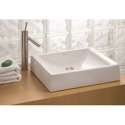 Lavabo de salle de bain rectangulaire en porcelaine vitreuse Pacific
