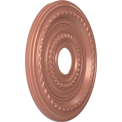 16"OD x 3 1/2"ID x 1"P Cole Thermoformed PVC Ceiling Medallion (Fits Canopies up to 4 1/2"), Universal Pearl Metallic Champagne Pink