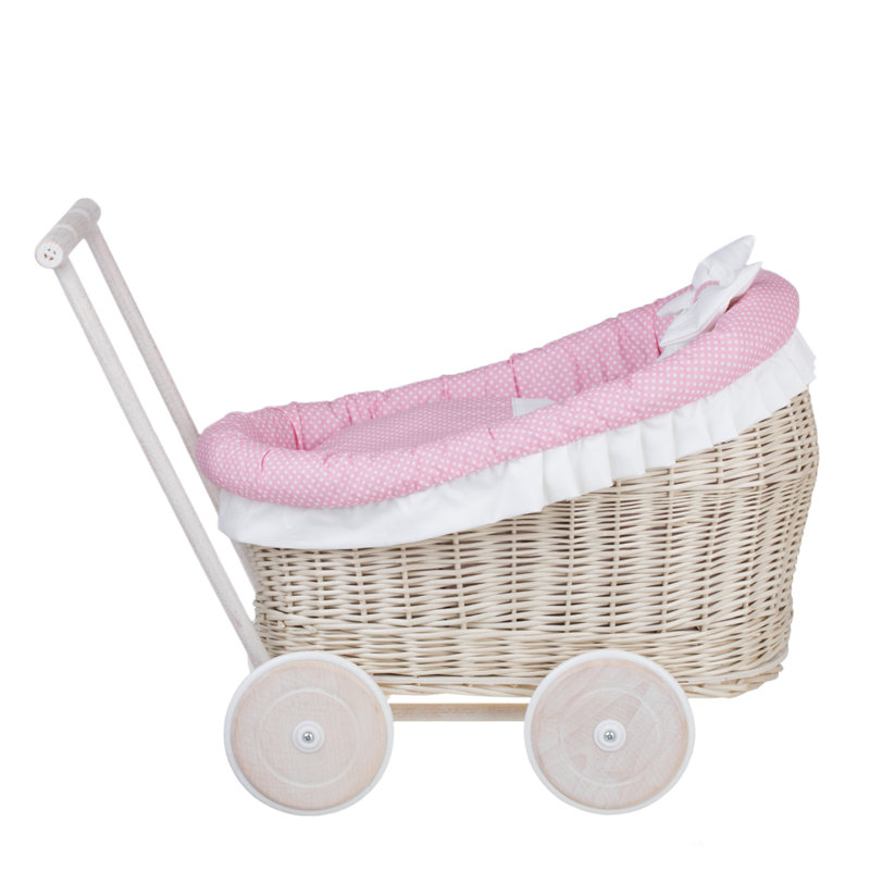 Hegg Wicker Doll Stroller, Beige