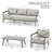 Trombley 4-Piece Aluminum Wicker Patio Conversation Set With 3-Seat Sofa, Coffee Table And Gray Cushions