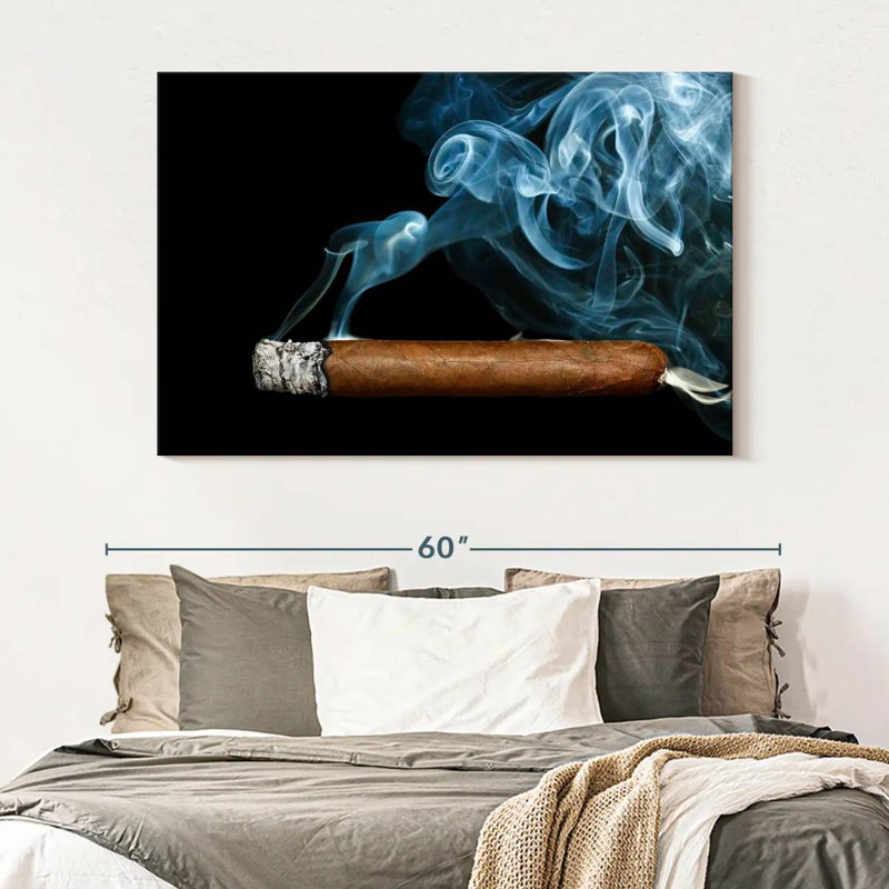 Senne Cigar With Smoke, 34" H x 51" W