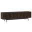 Meuble télé 70 po pour téléviseur de 75 po ou moins avec portes cannelées, rangement et gestion des câbles - Console média de salon Mid-Century moderne en aulne brun | Whitman-948202710-998068561