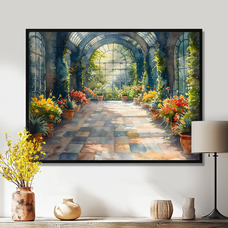 Fleurs jaunes et jaunes en fleurs - Décoration murale fleurs, Cadre flottant noir, bois massif, H 30 po x l 40 po