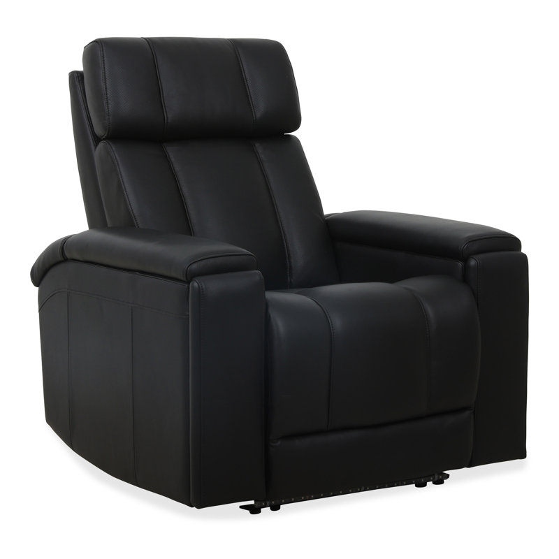 Danya Zero Gravity Power 2 Seat Home Theater Seating With Wedge And Immersive Audio, Autumn Black Top Grain Leather