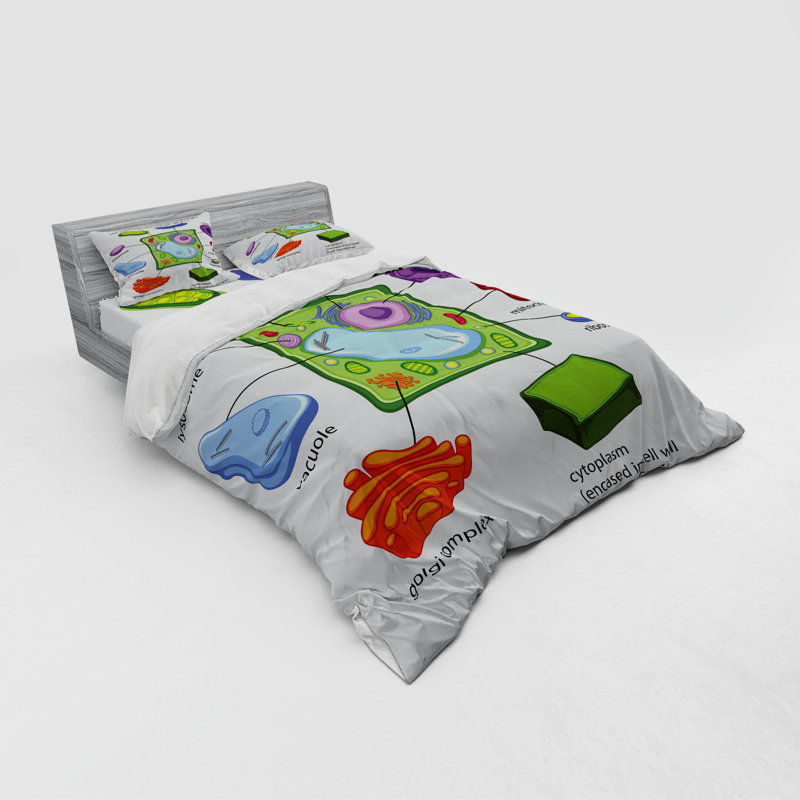Ensemble de housse de couette éducatif, Housse de couette grand + 3 pièces supplémentair, Vert / rouge