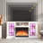 59 Inch Electric Fireplace TV Stand, Panoramic 3 Sided Glass Entertainment Center with Fireplace for TVs Up to 65'', 12 Flame Colors, Ample Storage, Energy Saving Fireplace Heater, White