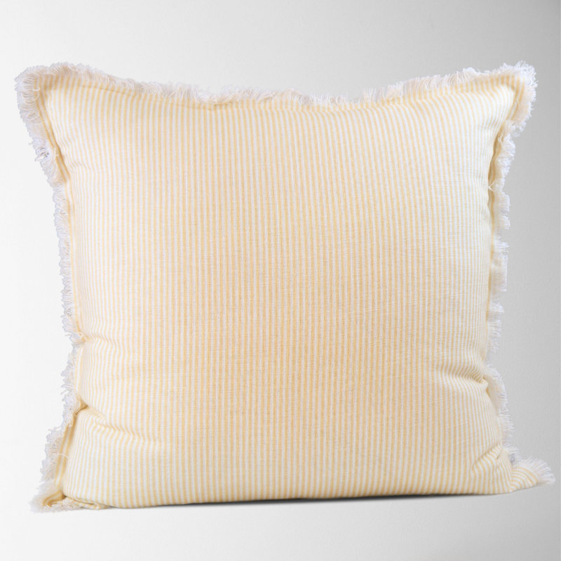 Floral Cotton Pillow Cover, Gold