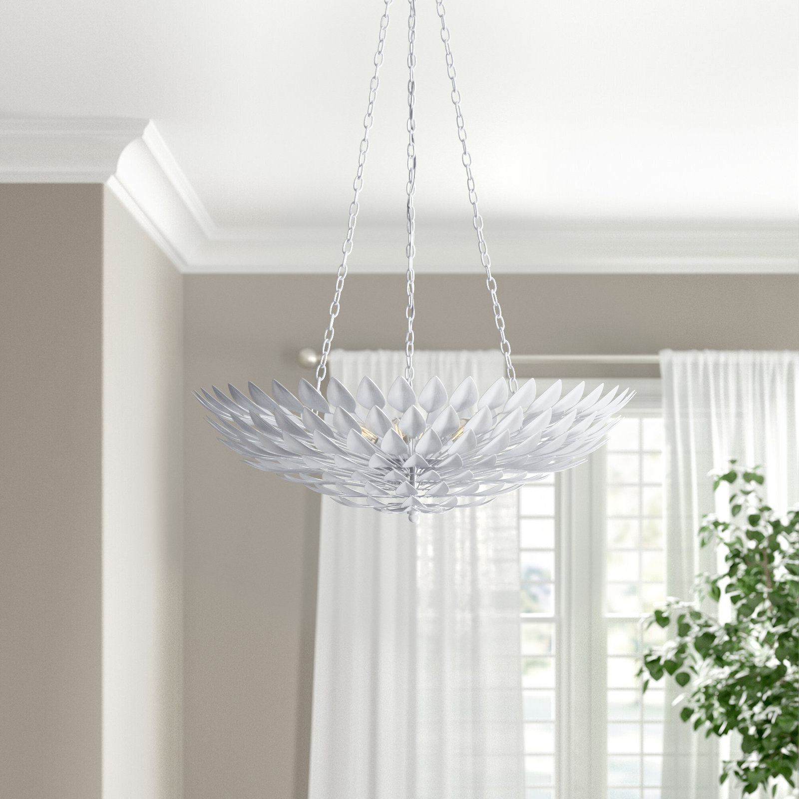 Tweedy Dimmable 6-Light Pendant, Matte White