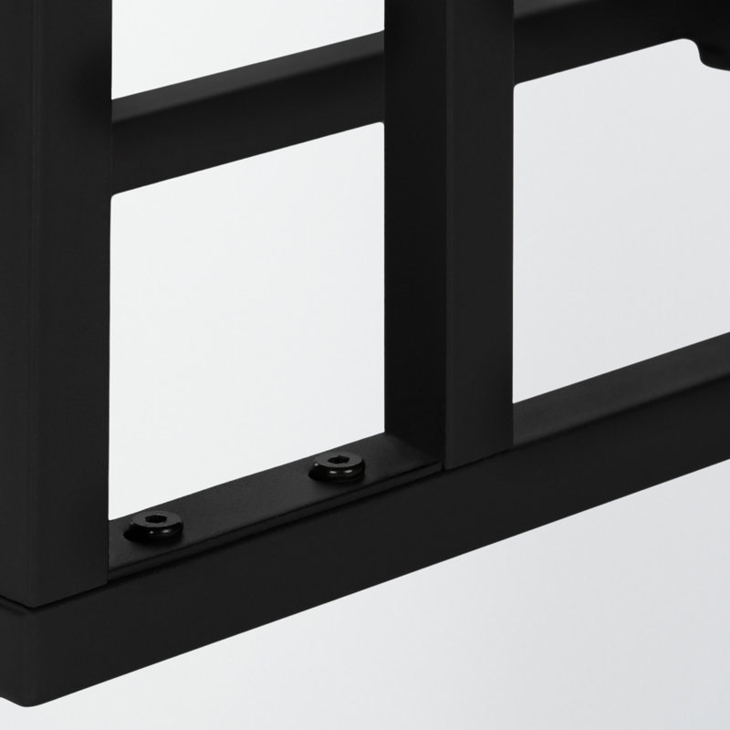 Pitt Accent Tables, Black Marble Look Laminate, Black Metal, 25.02'' H X 10.05'' W X 18.03'' D