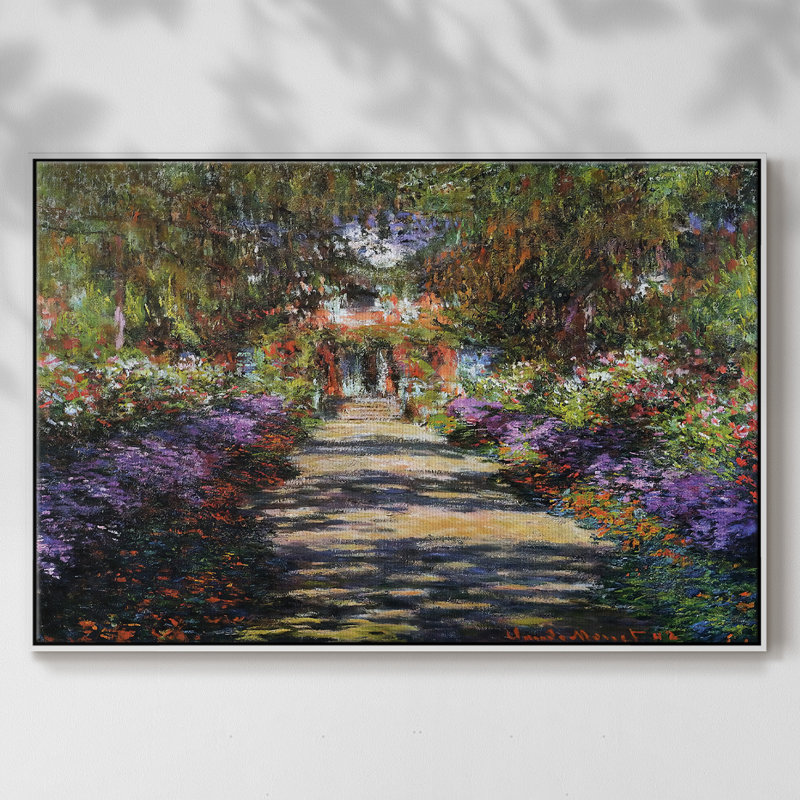 Sentier dans le jardin de Monet à Giverny, 1901 sur toile, Blanc, H 25 po x l 17 po x P 2 po