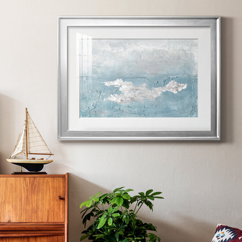 «Blue Mist I», reproduction encadrée de qualité supérieure - prête à être accrochée, H 22,5 po x l 30,5 po x P 1 po, Argent