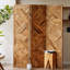 Paravent 3 panneaux en bois massif brun-171335792