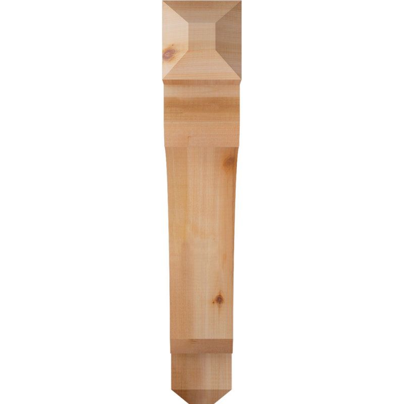 H Support en bois / corbeau, Western Red Cedar (Smooth), H 24 po x l 3,5 po x P 24 po