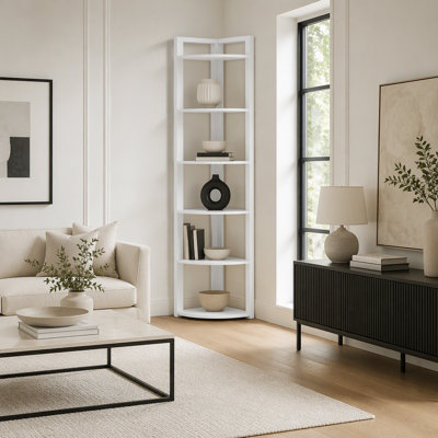 70.87" 6-Tier Corner Bookcase
