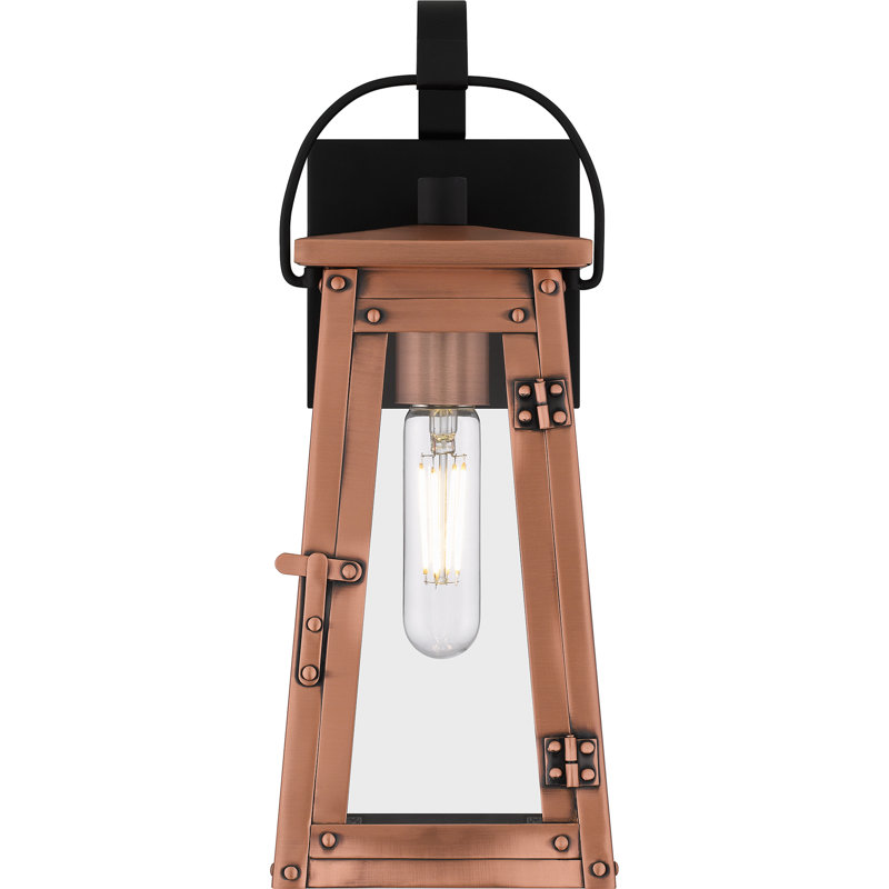 Seng 1-Light Aged Copper Outdoor Wall Lantern