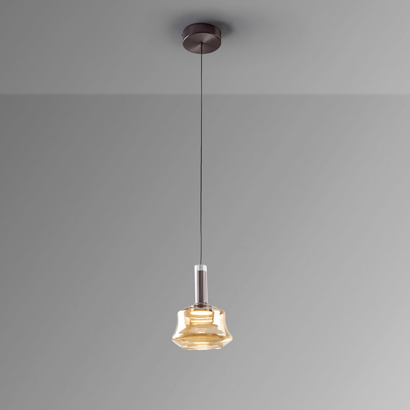 1 - Light LED Pendant, Bronze