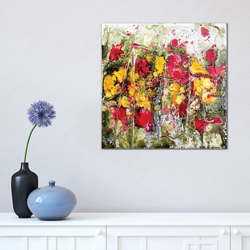 Poppies And Friends by Donatella Marraoni - Painting on Canvas, 45.72cm H x 45.72cm W x 3.81cm D, Wrapped Canvas