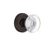 Classic Rosette with Round Clear Crystal Door Knob