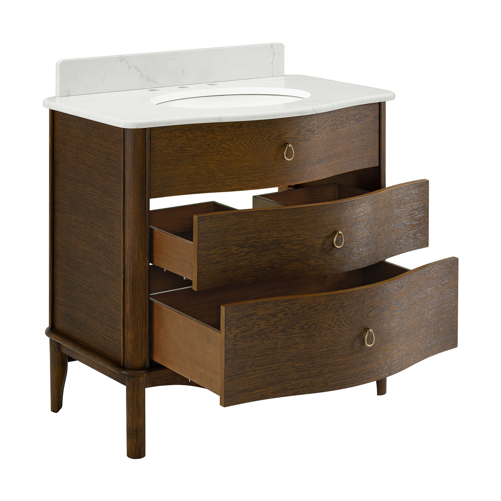 Pinehurst Oak Single Bathroom Vanity, 36'', Enhanced Brown Oak