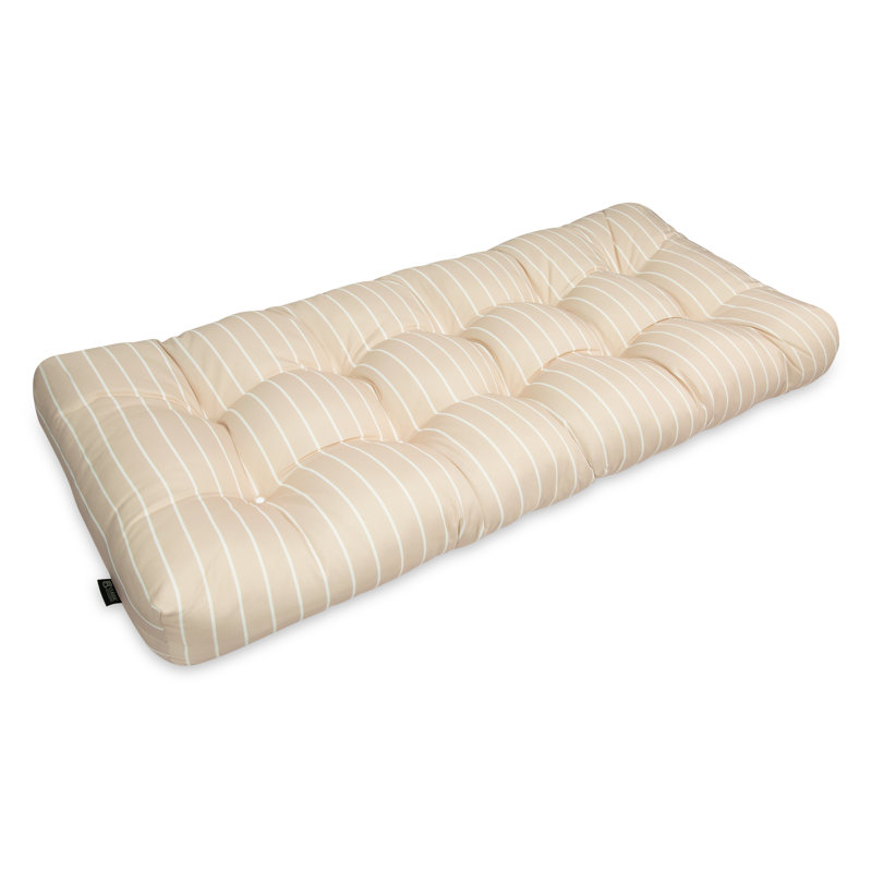 Coussin de siège intérieur / extérieur Bergholt, L 54 po x P 6,61 po, Rayure beige doux