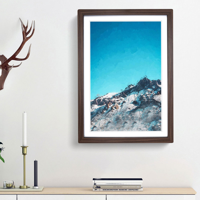 Mountain Top in Santiago Chile in Abstract - Picture Frame Graphic Art Print, Walnut Framed, 65cm H x 48cm W x 2cm D