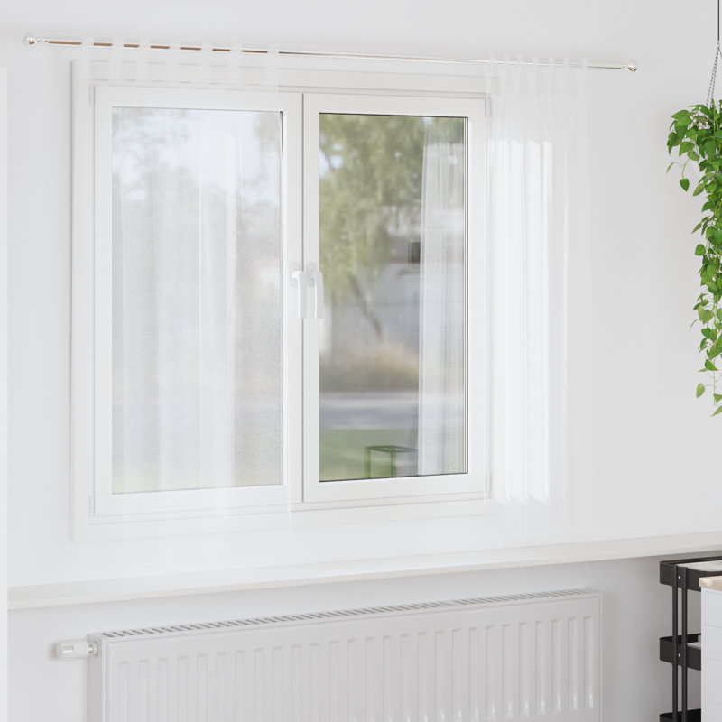 Suzzy Semi Sheer Curtain Pair, 175cm Width x 140cm Drop, White