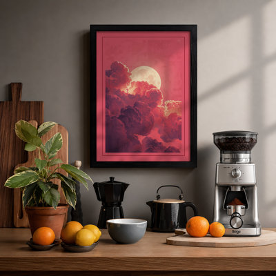 Moonlit Storm Romantic - Framed Print