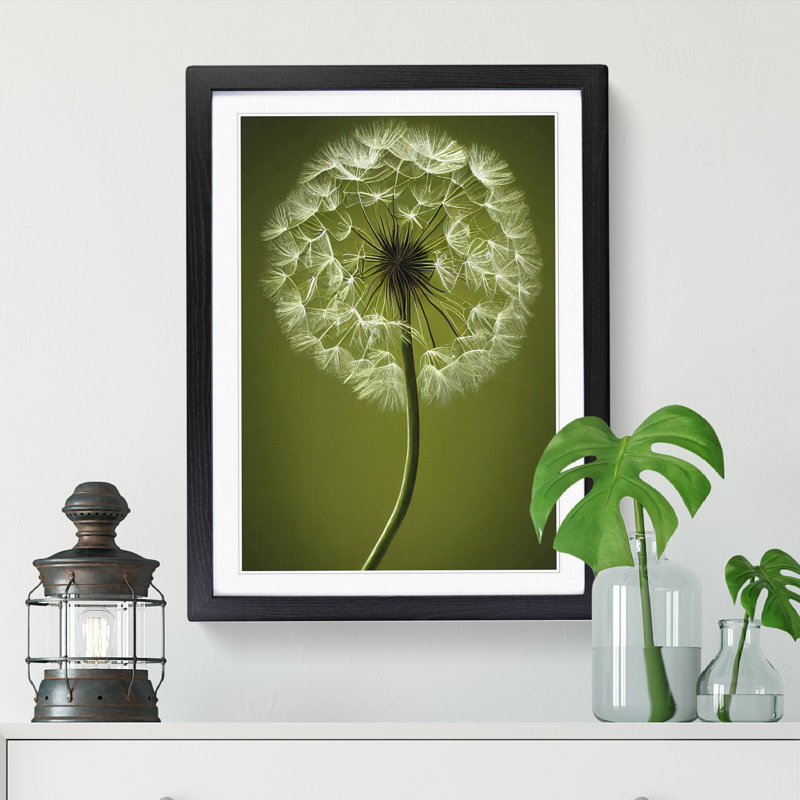 Clamart Dandelion Portrait Vol.1 - Picture Frame Print, Black, 64cm H x 46cm W x 2cm D
