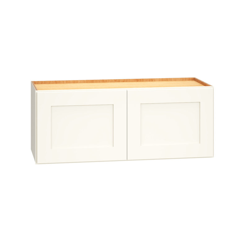 Dwelling Livingston Fully Assembled 2-Door Wall Cabinet 30" W X 12" H X 12" D , Blanc, H 12 po x l 30 po x P 12 po