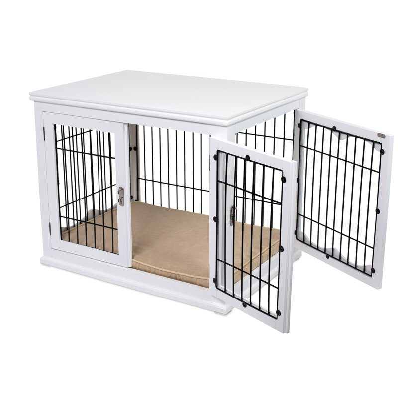Small White Soft Sided Table Crate with Cushion