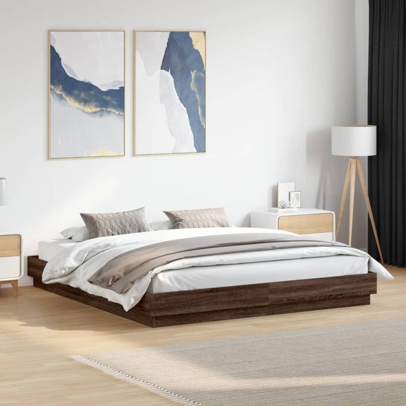 Vidaxl Bed Frame Engineered Wood, Super King (6'), Sonoma Oak