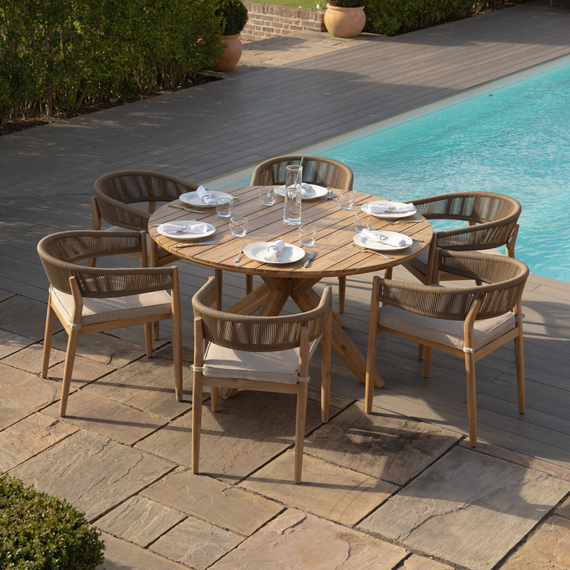 Aderhold 6 Seat Round Dining Set - 135cm Dia