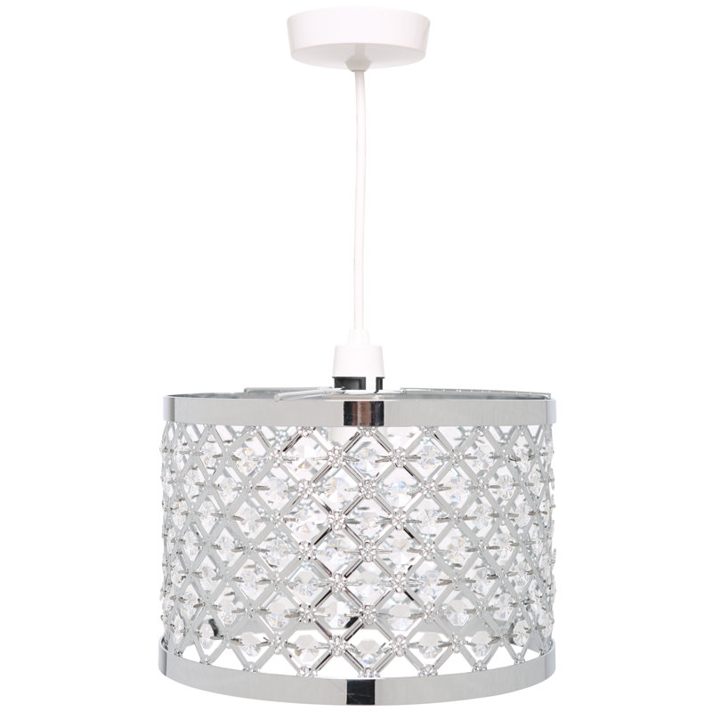 19 cm H Drum Pendant Shade ( Uno ), Chrome