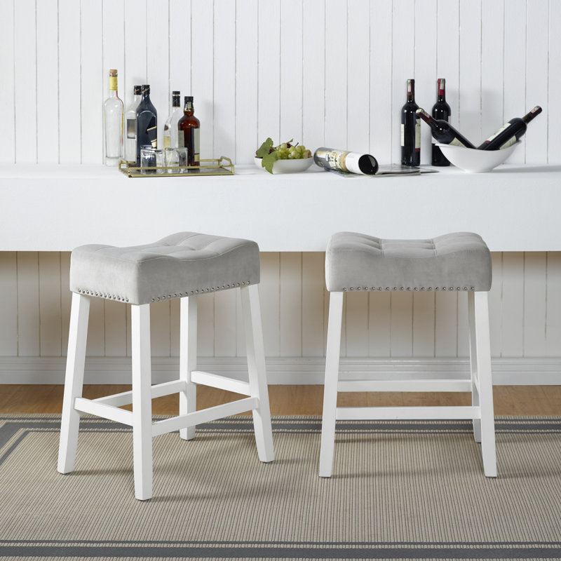 Ensemble de tabourets à hauteur de comptoir en velours Morovo
