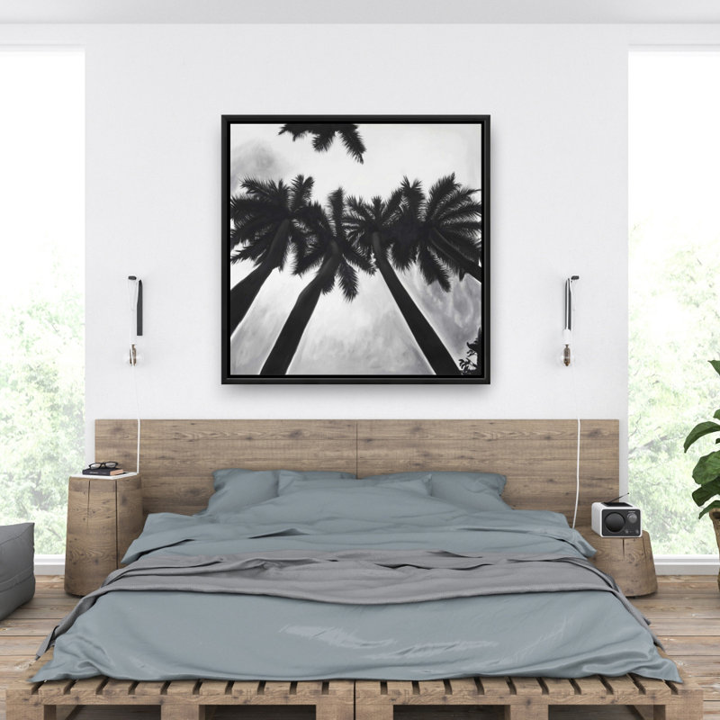 Palmiers monochromes, H 37,25 po x l 37,25 po