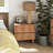 Farmhouse 2-Drawer Nightstand With Wave Design Front In Brown-873904832