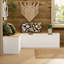 160cm L-Shaped Corner Storage Bench - Reversible Dining Nook & Shoe Bench with 4 Compartments - White & Natural